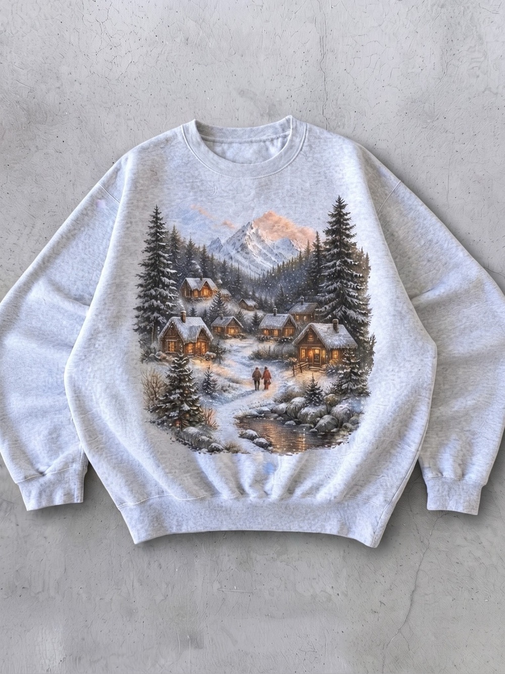 Sport grey Winter Cabin Graphic Sweatshirt